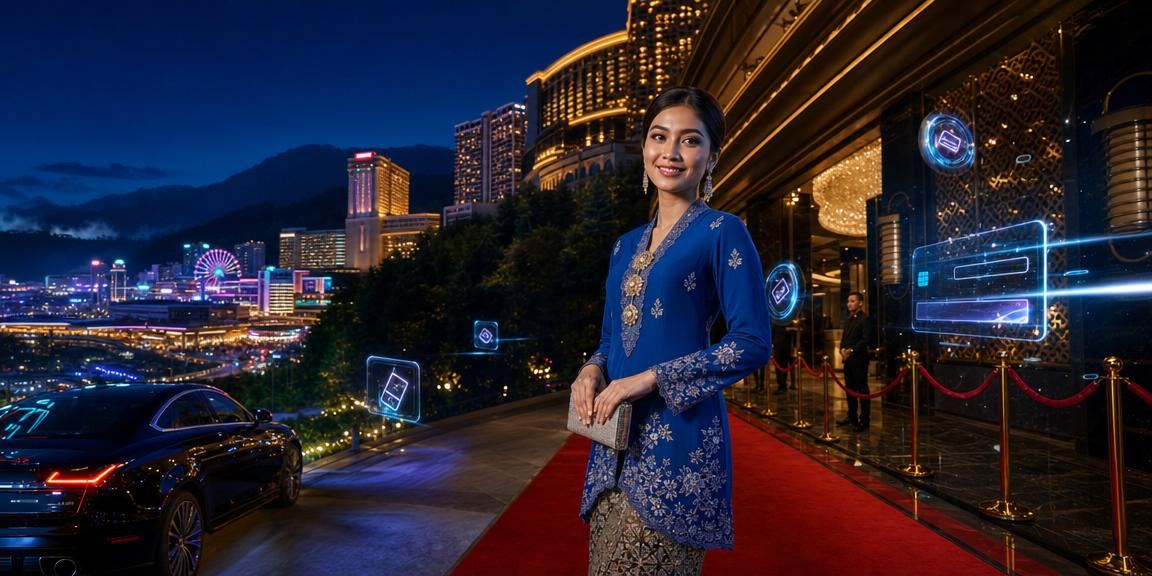 Pertaruhan di Genting Highlands dengan pakaian baju kurung tradisional